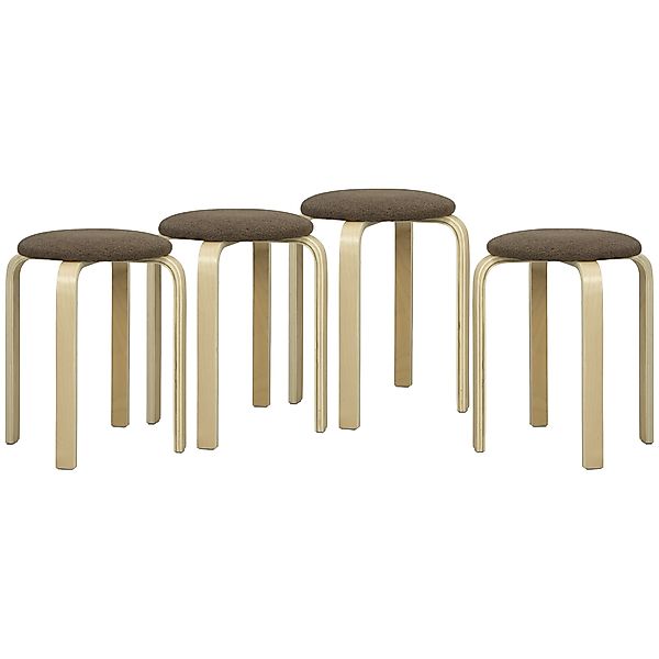 HOMCOM Esszimmerhocker 4er Set Stapelhocker Hocker aus Birkensperrholz mit günstig online kaufen