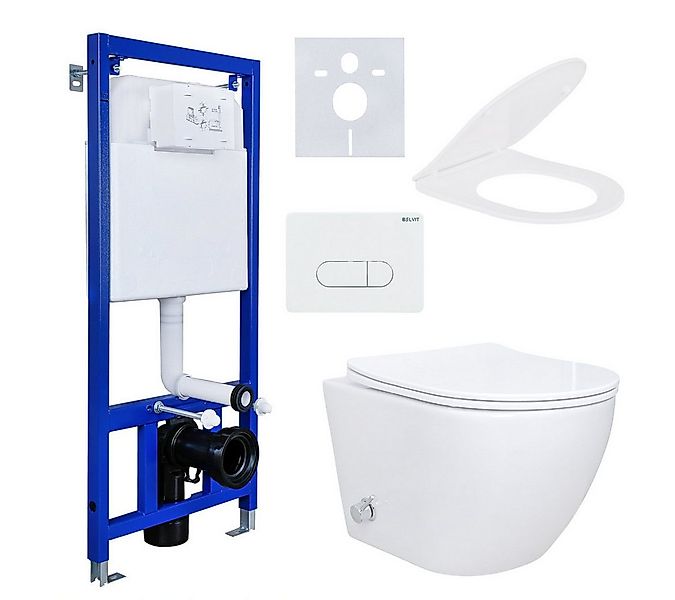 Belvit Tiefspül-WC mit Bidet, Warm‑Kaltwasserarmatur, Soft‑Close Sitz & Vor günstig online kaufen