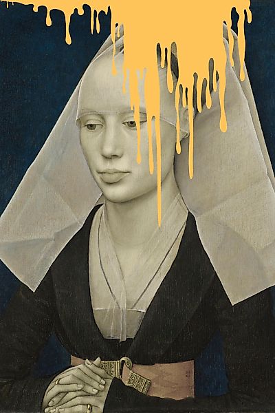 queence Acrylglasbild »Nonne mit Farbklecks« Bilder von Frauen   Formen   F günstig online kaufen
