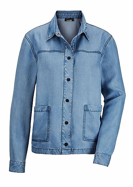 GOLDNER Kurzjacke "Kurzgröße Denim-Jacke mit aufgesetzten Taschen" Große au günstig online kaufen