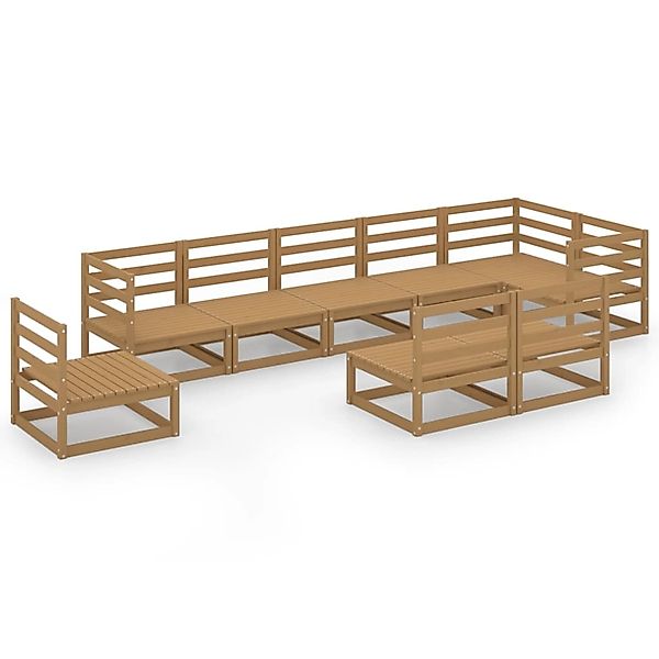 vidaXL 9-Tlg Garten Lounge Set Honigbraun Massivholz Kiefer 3075637 günstig online kaufen