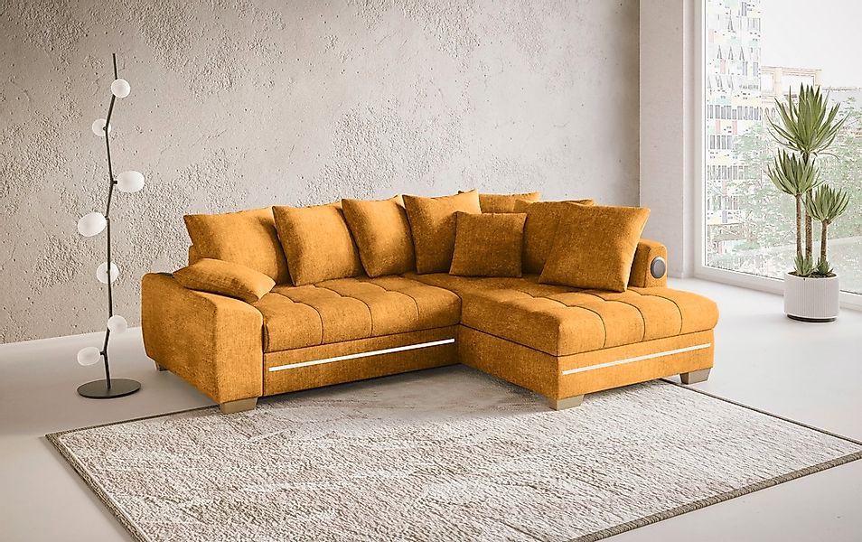 Mr. Couch Ecksofa »Nikita II, L-Form«, mit Kaltschaum, RGB-LED, Soundsystem günstig online kaufen
