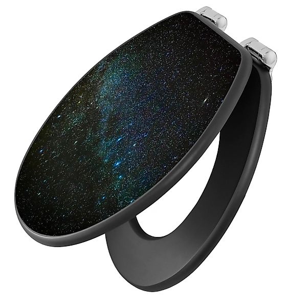 banjado WC-Sitz Anthrazit Motiv Nachthimmel (umweltfreundliches Material, i günstig online kaufen
