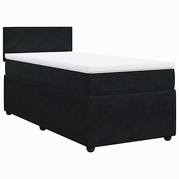 vidaXL Boxspringbett, Boxspringbett mit Matratze Schwarz 90x190 cm Samt günstig online kaufen