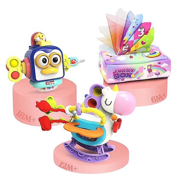 LA CUTE Lernspielzeug 3-in-1 Montessori Babyspielzeug-Set günstig online kaufen