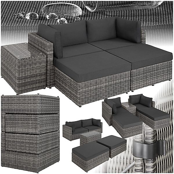 tectake Loungeset Rattan Lounge, (Set., 5-tlg), günstig online kaufen
