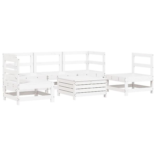 vidaXL 6-Tlg Garten-Sofagarnitur Weiß Massivholz Kiefer 3250721 günstig online kaufen