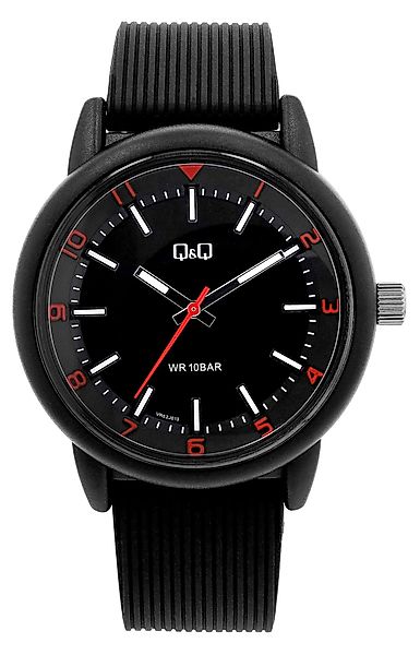 Q&Q Quarzuhr VR52J011Y Kunststoff, Silikonarmband, schwarz/silberfarben, günstig online kaufen