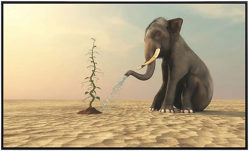Papermoon Infrarotheizung »Elefanten, die Bohnen gießen«, sehr angenehme St günstig online kaufen