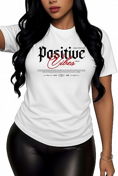 Banco Print-Shirt Damen "Positive Vibes" - Urban Streetwear - Stylisch & Mo günstig online kaufen