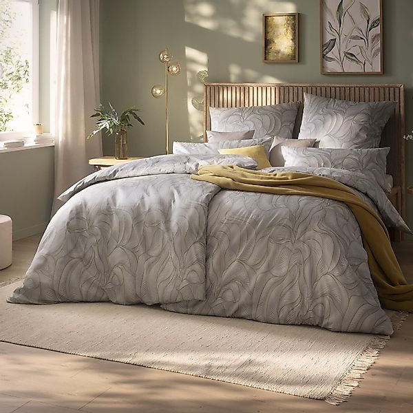 Estella Mako Satin Bettwäsche Hilda 7700-820 silber 135x200 günstig online kaufen