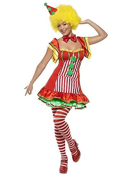 Smiffys Clown-Kostüm Clown Kostüm Kleid Karneval Faschingskostüm Damen, Clo günstig online kaufen