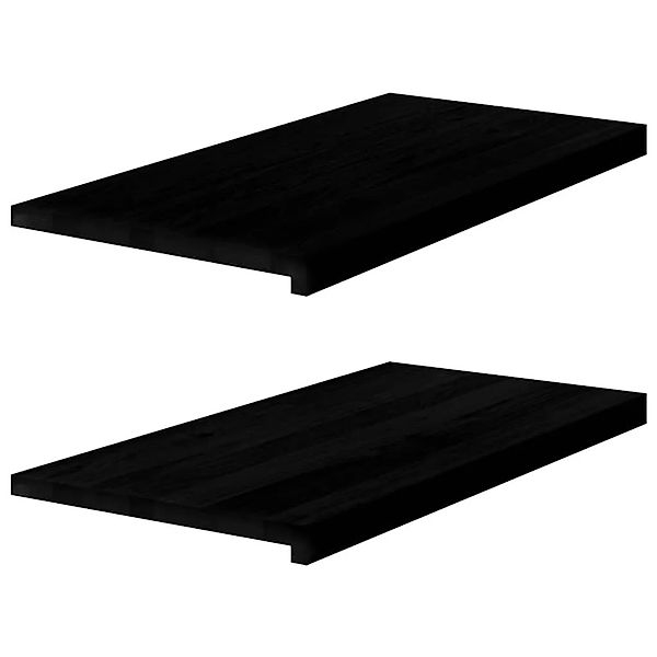 vidaXL Fensterbänke 2 Stk Dunkelbraun 80x40x2 cm Massivholz Eiche 4009198 günstig online kaufen