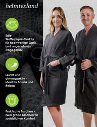 heimtexland Bademantel Reisebademantel Saunamantel Waffelpique Bademantel, günstig online kaufen