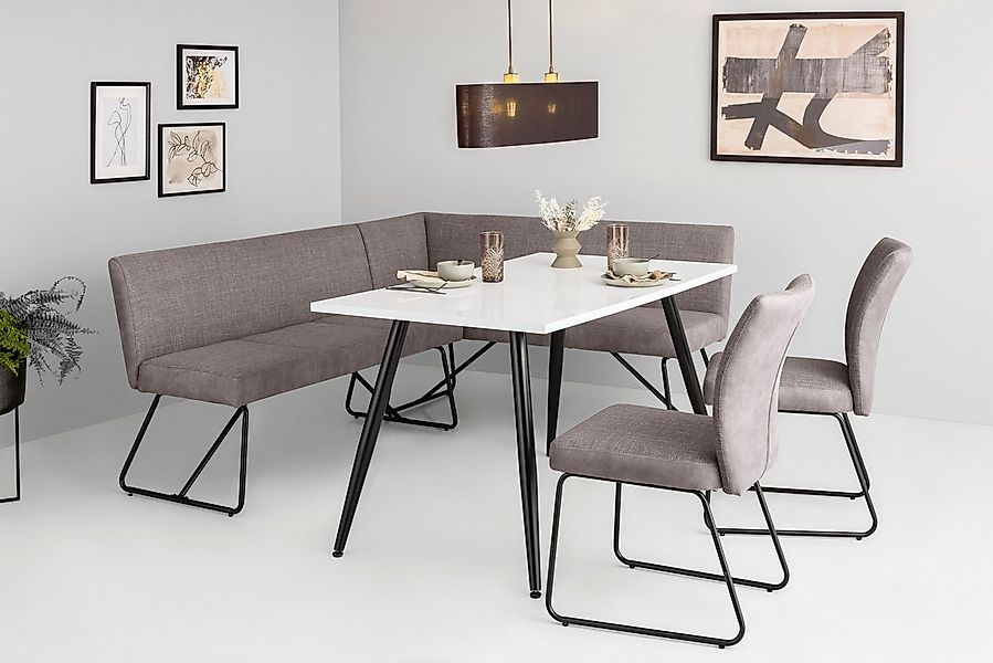 HELA Esstisch ANIKA (1-St), Hochglanz Weiß lackiert, Tischplatte fest, Vier günstig online kaufen