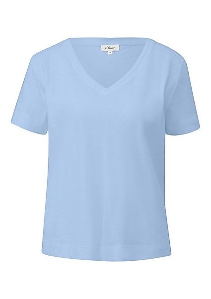 s.Oliver T-Shirt T-Shirt mit V-Ausschnitt kurzarm, günstig online kaufen