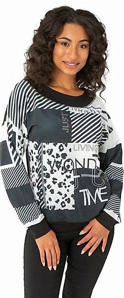 Estefania for woman Sweatshirt 189-7641 in schwarz-weiß Optik mit Nieten-De günstig online kaufen