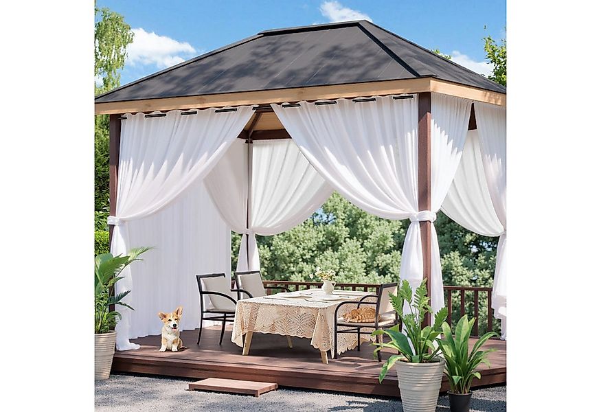 Jibenhome Outdoorgardine Verdunkelungsgardine Ösen Vorhang Wetterfest& UV-S günstig online kaufen
