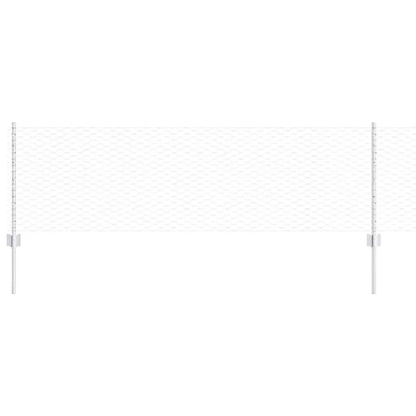 vidaXL Zaun mit Pfosten Silber 0,6 x 25 m Stahl 3336992 günstig online kaufen