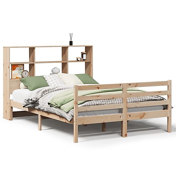 vidaXL Massivholzbett mit Regal ohne Matratze 120x200 cm Kiefer 3321897 günstig online kaufen