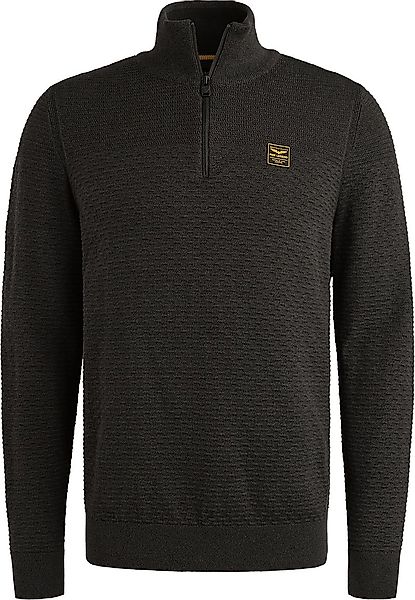 PME Legend Half Zip Structure Mouliné Sweater Schwarz - Größe XL günstig online kaufen