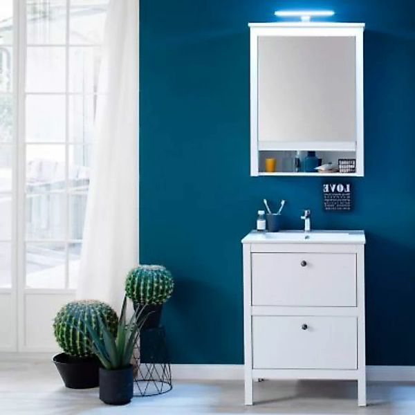 Lomadox Badezimmer Komplett Set im Landhausstil OLOT-19 in weiß, B/H/T: ca. günstig online kaufen