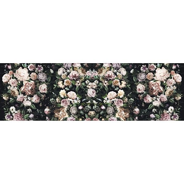 Sanders & Sanders Fototapete Blumen Multicolor Auf Schwarz 800 x 250 cm 611 günstig online kaufen