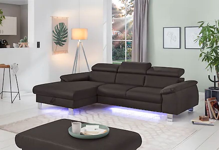 COTTA Ecksofa »Komaris L-Form, B: 244 cm« mit Kopfteilverstellung, optional günstig online kaufen