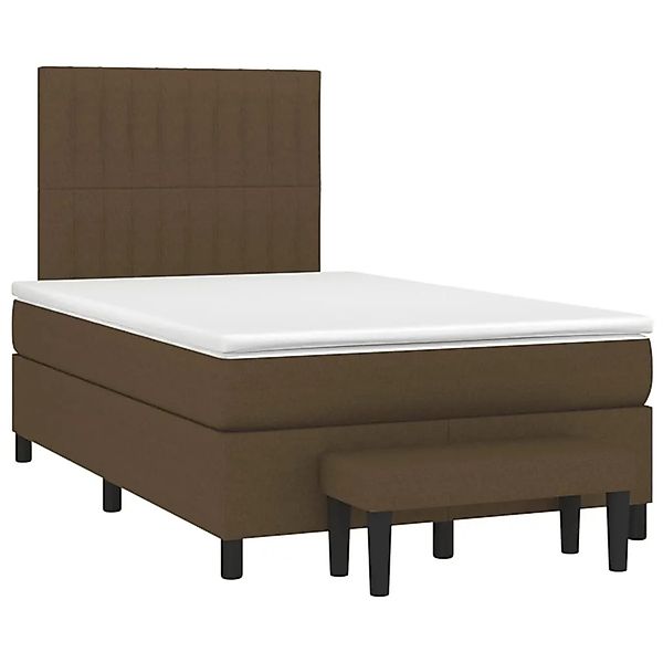 vidaXL Boxspringbett mit Matratze Dunkelbraun 120x190 cm Stoff 3270372 günstig online kaufen