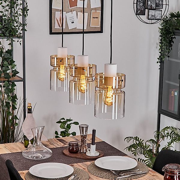 hofstein Hängeleuchte 3-flammige Hängelampe aus Metall/Glas günstig online kaufen