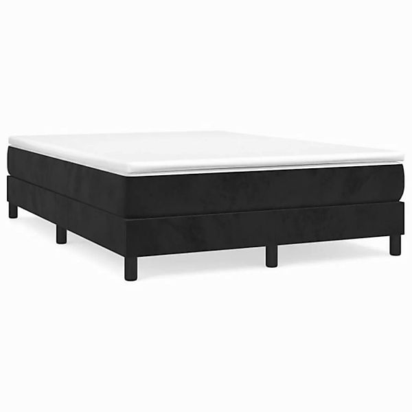 furnicato Bett Boxspringbett mit Matratze Schwarz 140x200 cm Samt (1-tlg) günstig online kaufen