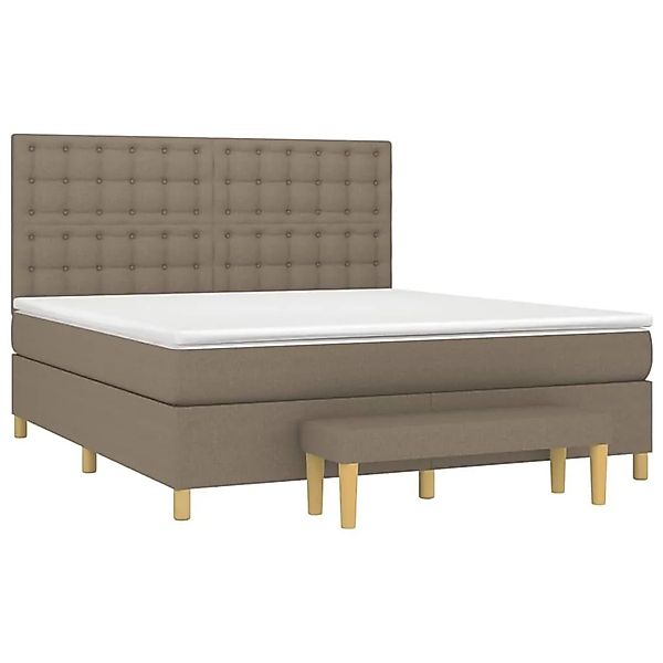vidaXL Boxspringbett mit Matratze Taupe 180x200 cm Stoff 3137497 günstig online kaufen