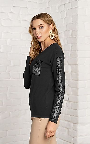 Passioni Strickpullover mit Strassdetails günstig online kaufen