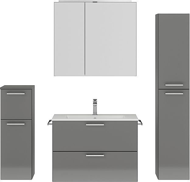 nobilia® Badmöbel-Set Tolvina, (4-St., vormontiert, mit günstig online kaufen