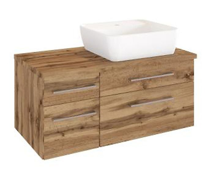 Waschtisch 90 inkl Keramik-Aufsatzbecken rechts 4 Auszügen Davos von Held M günstig online kaufen