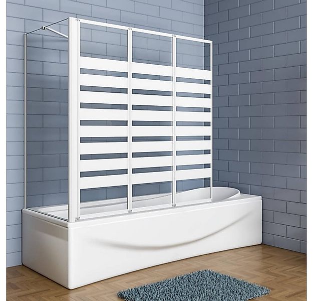 Duschparadies Badewannenfaltwand hellweiß Aufsatz Duschwand Badewanne Trenn günstig online kaufen