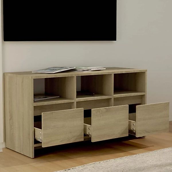 vidaXL TV-Schrank TV-Schrank Sonoma-Eiche 102x37,5x52,5 cm Spanplatte Lowbo günstig online kaufen