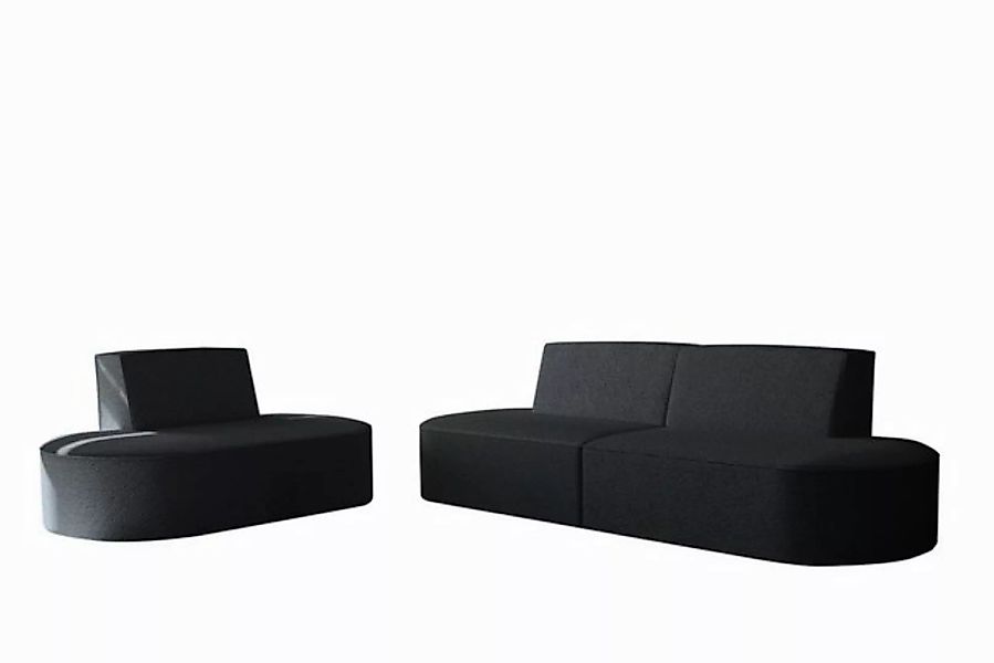 Fun Möbel Polstergarnitur Sofaset Designersofa MILOT 2-1 in Stoff, (Set, 2- günstig online kaufen