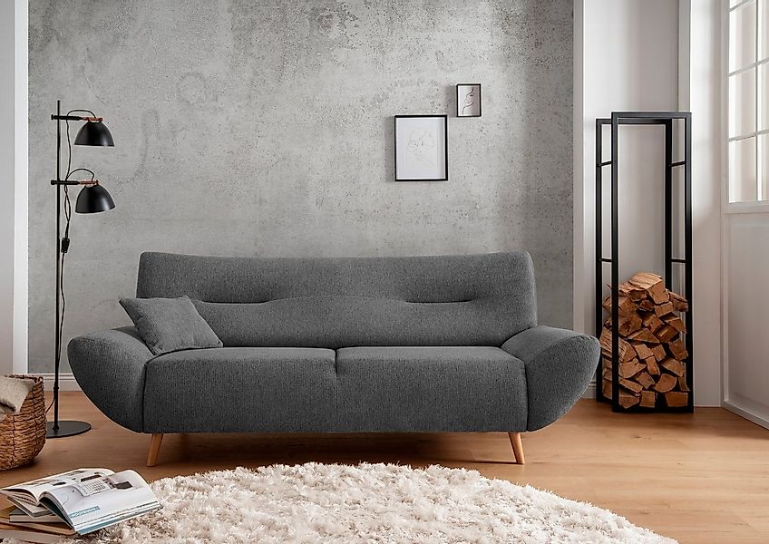 INOSIGN 3-Sitzer "Drago, elegant und zeitlos, komfortabel, mit Holzfuß", fr günstig online kaufen