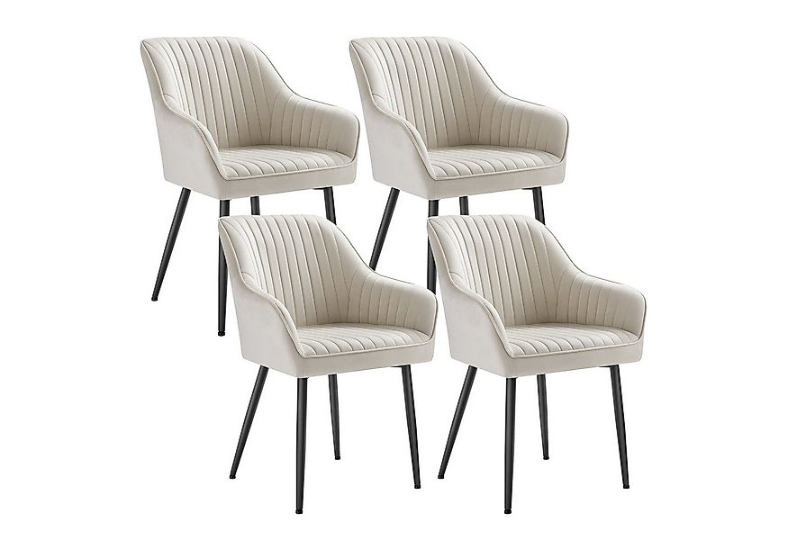 SONGMICS Esszimmerstuhl (4 St), 4er Set, Küchenstuhl, Sessel, Samt, Polster günstig online kaufen