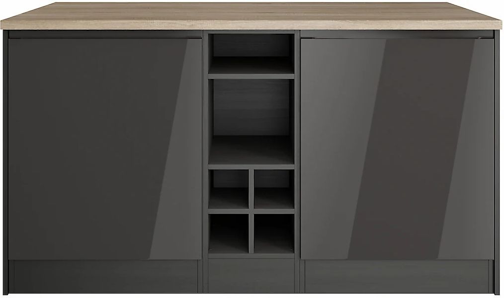 KOCHSTATION Kücheninsel "KS-Virginia" Breite 153 cm, MDF-Fronten, Flaschenr günstig online kaufen