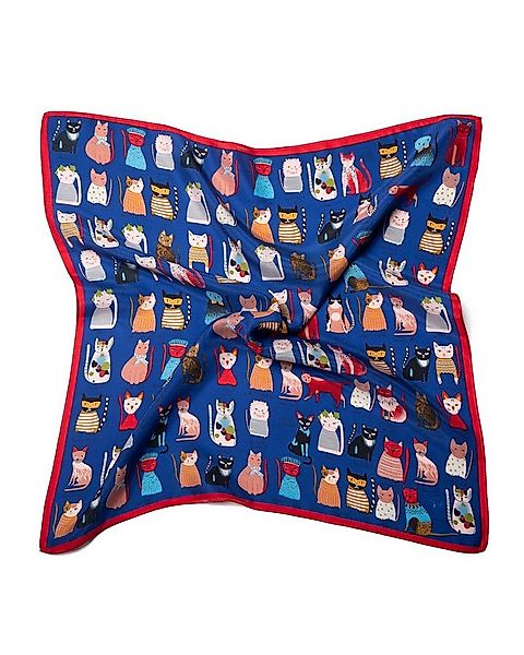MayTree Seidentuch quadratisch Katzen, 53x53cm, blau, Nickituch, Bandana-Sc günstig online kaufen