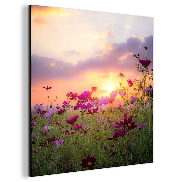 MuchoWow Metallbild Blumen - Rosa - günstig online kaufen