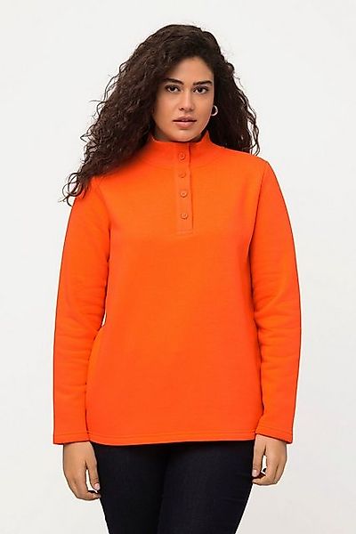 Ulla Popken Sweatshirt Sweatshirt Strick-Stehkragen Knöpfe Langarm günstig online kaufen