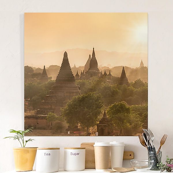 Leinwandbild Sonnenuntergang über Bagan günstig online kaufen