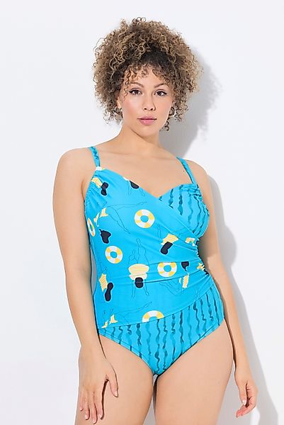 Ulla Popken Badeanzug Badeanzug Wickeloptik Schwimmerin günstig online kaufen