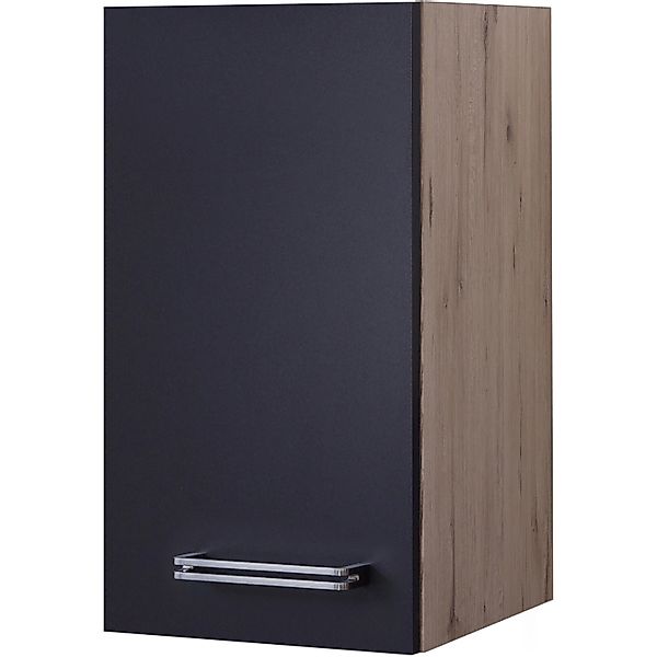 Flex-Well Exclusiv Küchen-Hängeschrank Lara 30 cm Anthrazit-San Remo Eiche günstig online kaufen