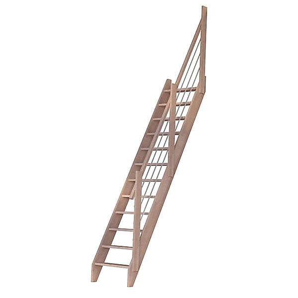 StarWood Treppe Buche 3000 Holz-Edelstahl-Geländer Basic FSC® günstig online kaufen