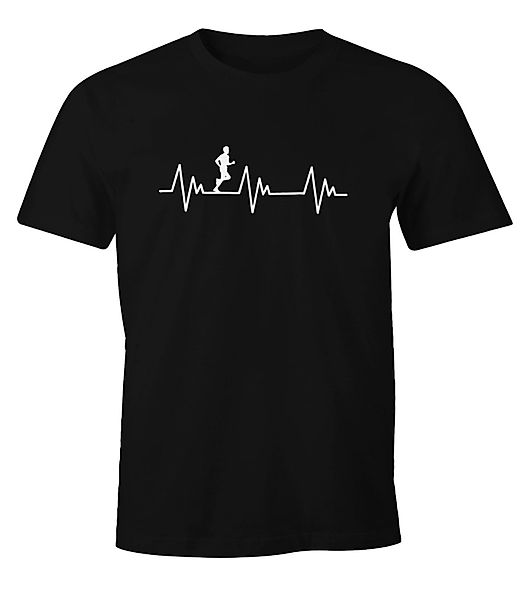 MoonWorks Print-Shirt Herren T-Shirt Heartbeat Herzschlag günstig online kaufen