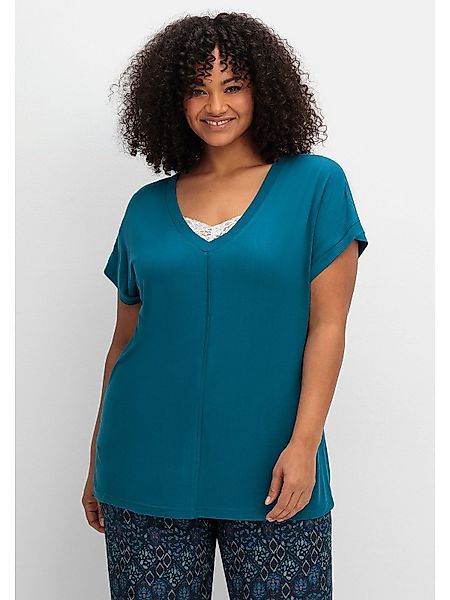 Sheego T-Shirt Große Größen mit V-Ausschnitt günstig online kaufen